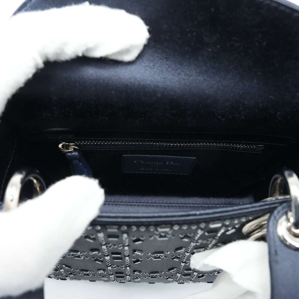 Dior Mini Lady Dior Bag Black Strass Cannage Satin M0500PRTC_M911 - Image 13