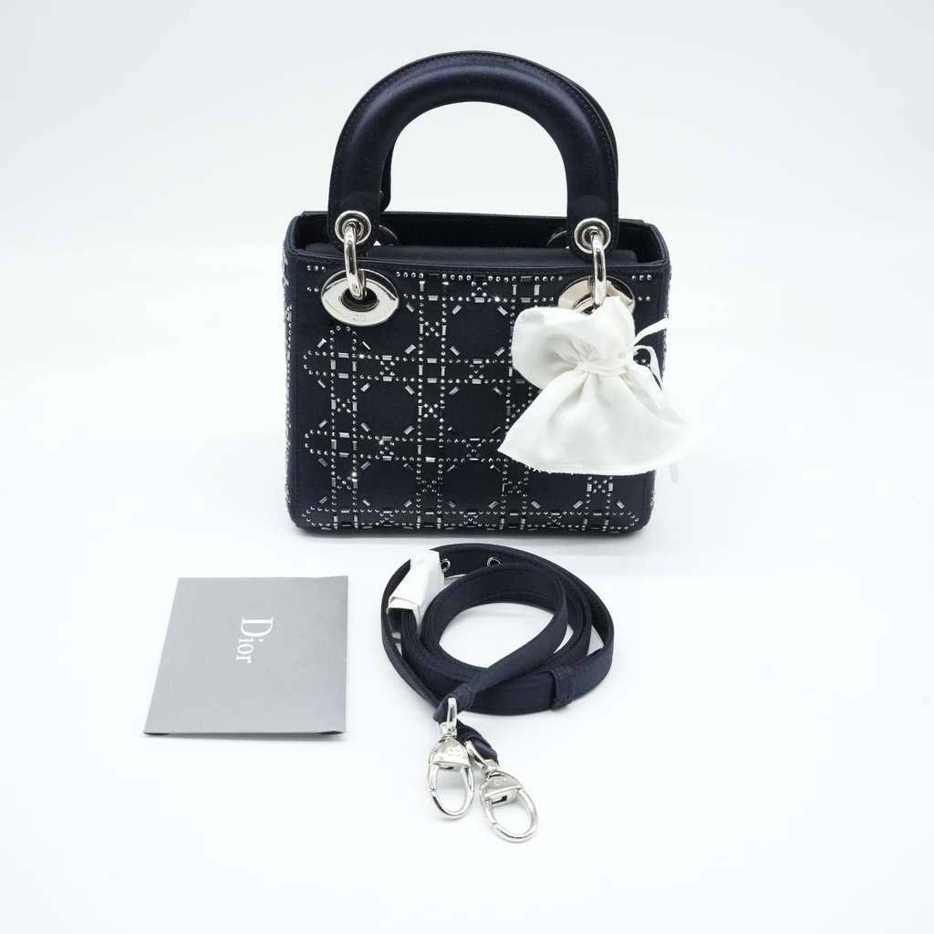 Dior Mini Lady Dior Bag Black Strass Cannage Satin M0500PRTC_M911 - Image 18
