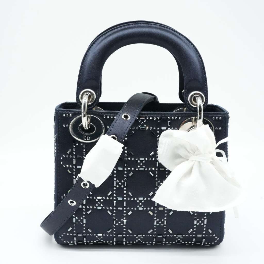 Dior Mini Lady Dior Bag Black Strass Cannage Satin M0500PRTC_M911 - Image 10