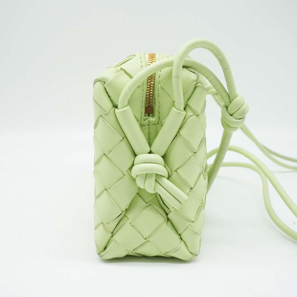 Bottega Veneta Mini Loop Camera Crossbody Bag Travertine Intrecciato Leather 723547V1G112916 - Image 6