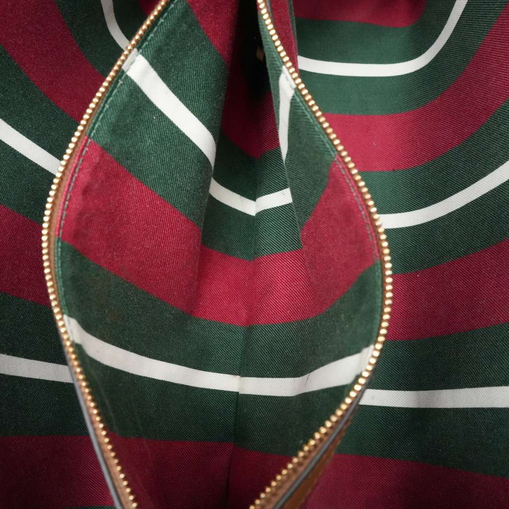 Gucci GG Emblem Large Tote Bag Variation Beige And Dark Brown Fabric - Image 12