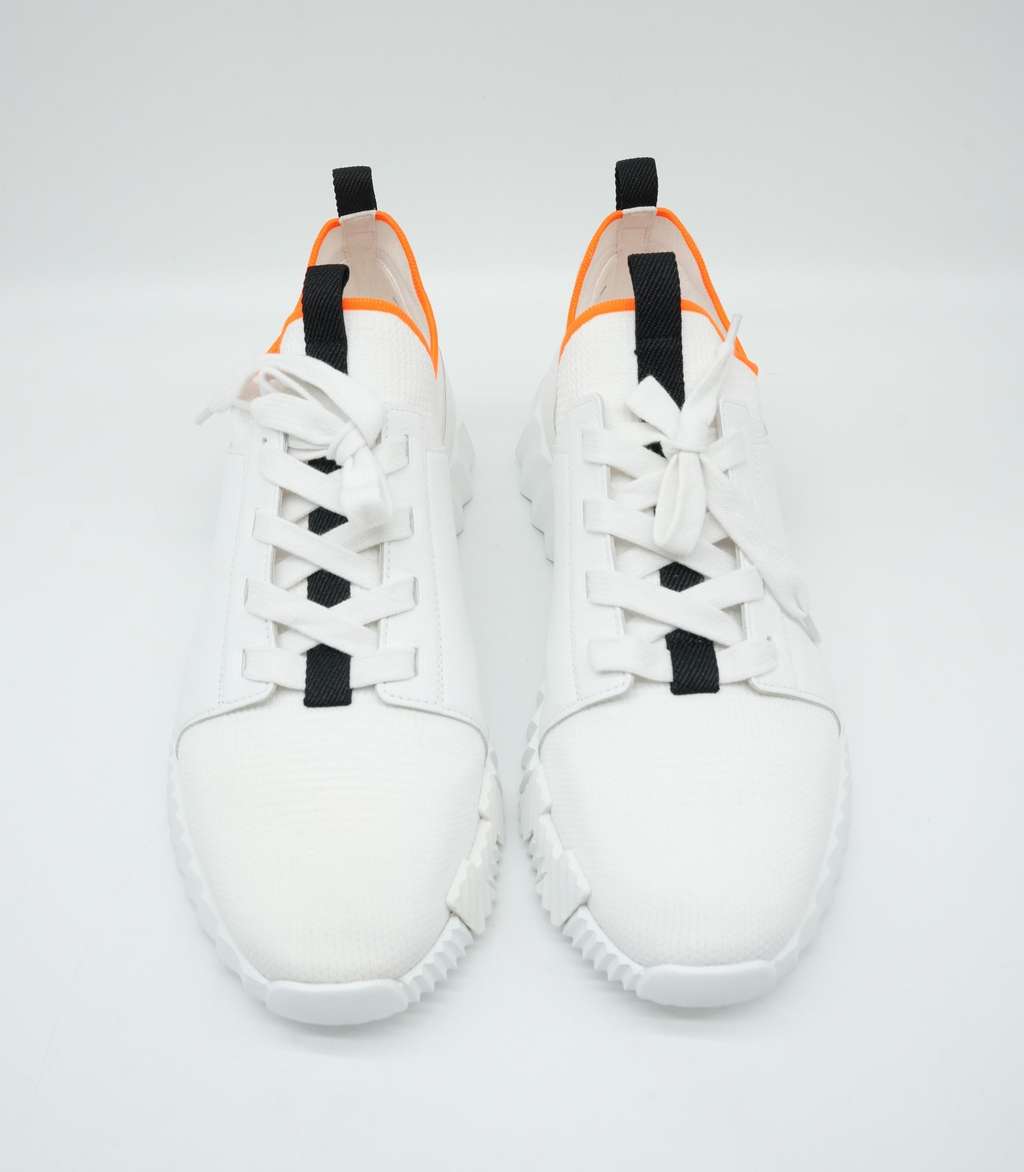 Hermès Depart Sneakers White and Knit Fabric Size 43.5 - Image 6