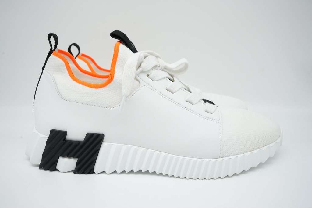 Hermès Depart Sneakers White and Knit Fabric Size 43.5 - Detail 1