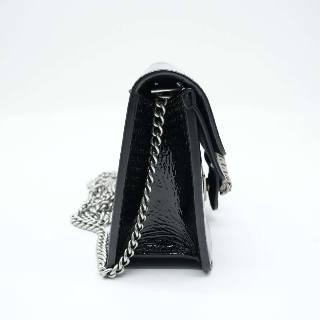 Gucci Super Mini Dionysus Bag in Patent Leather Black - Detail 1