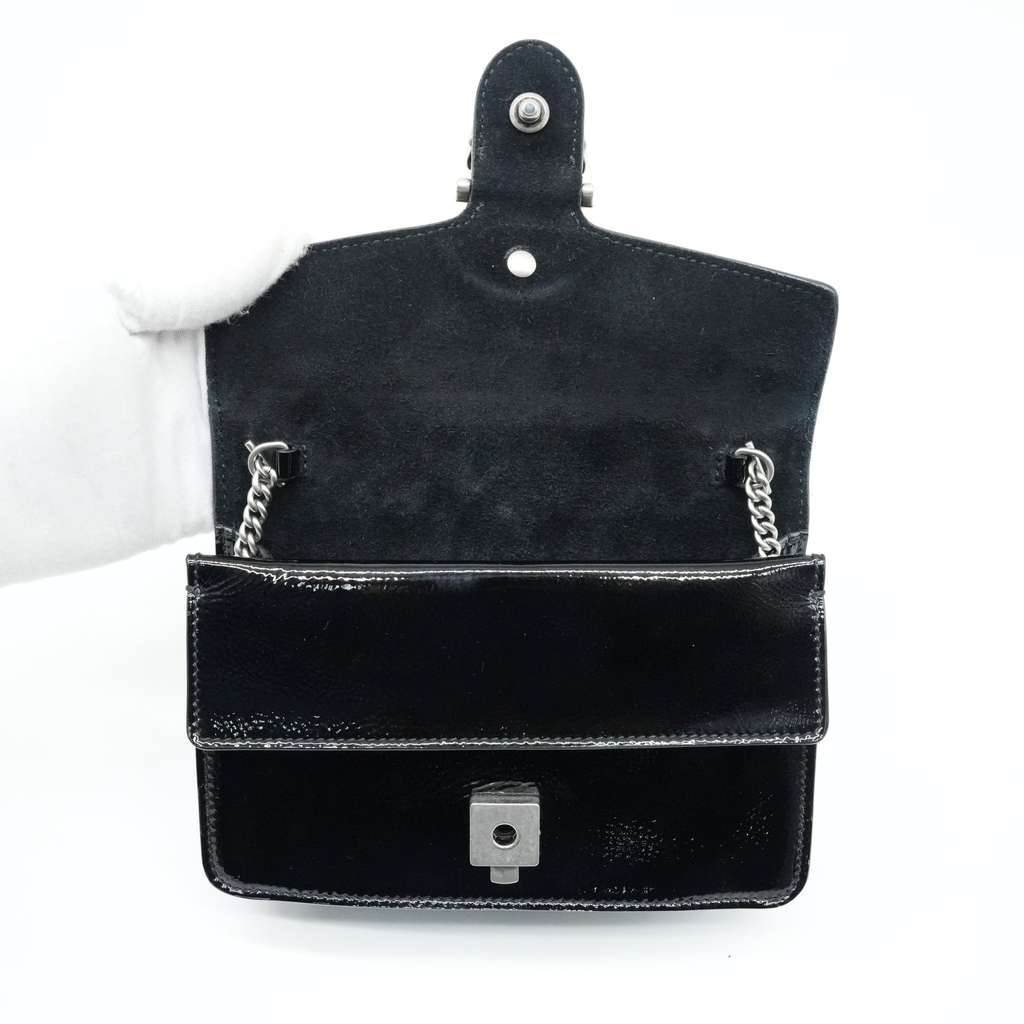 Gucci Super Mini Dionysus Bag in Patent Leather Black - Image 12