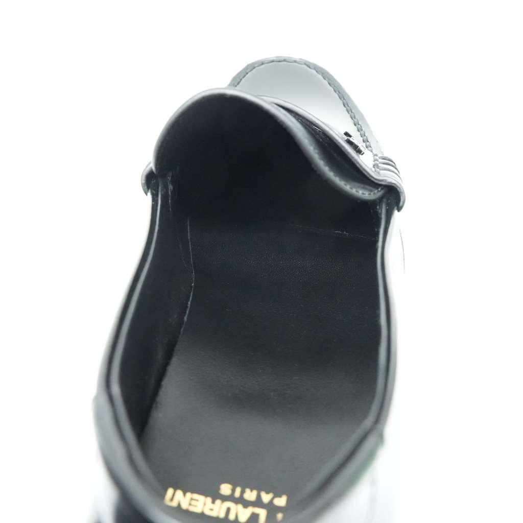 Saint Laurent Penny Loafers Black Leather Size 39.5 - Image 14