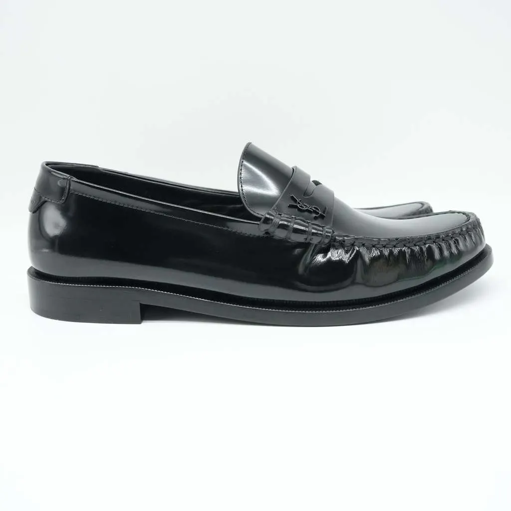 Saint Laurent Penny Loafers Black Leather Size 39.5 Black Leather Good - Box View