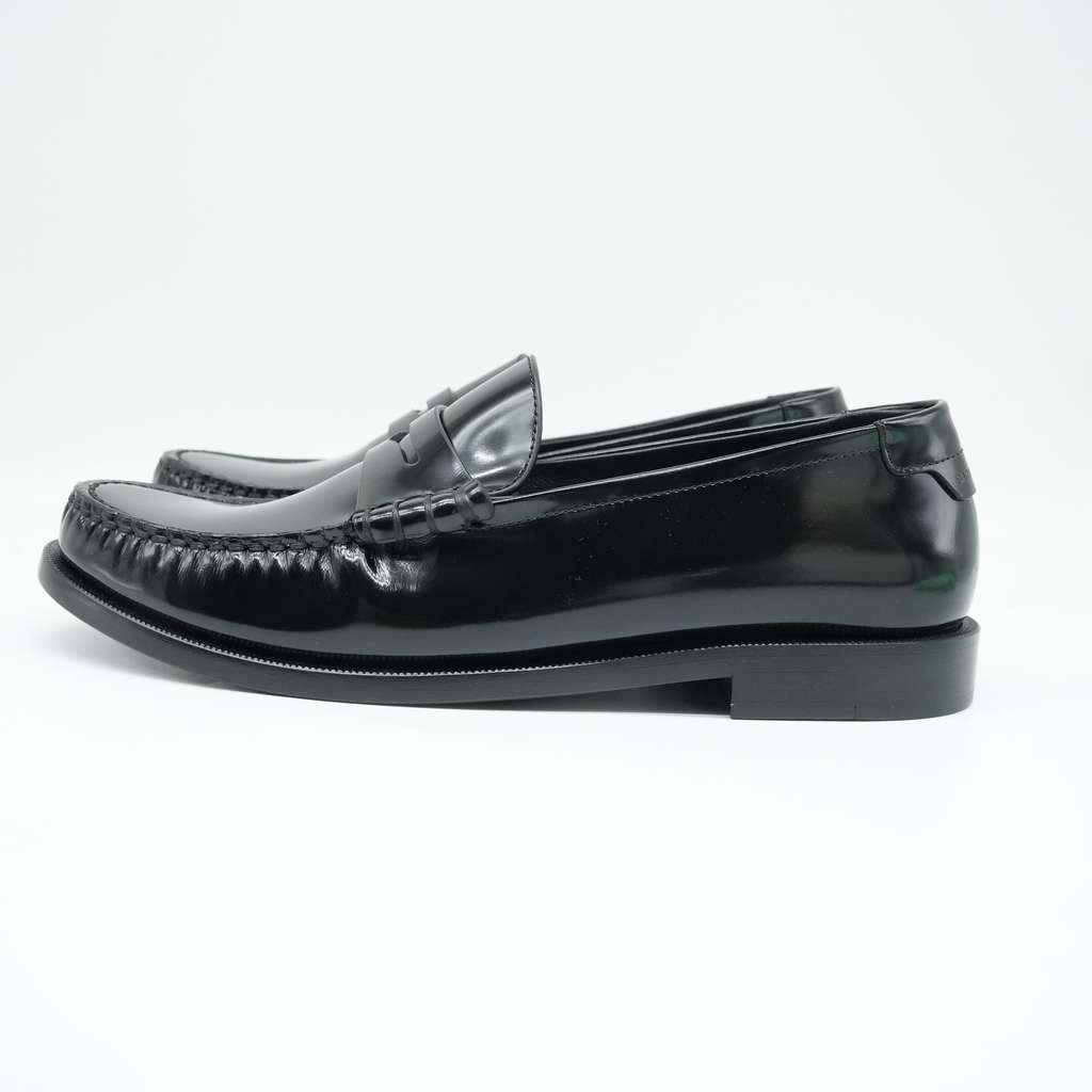 Saint Laurent Penny Loafers Black Leather Size 39.5 - Detail 2