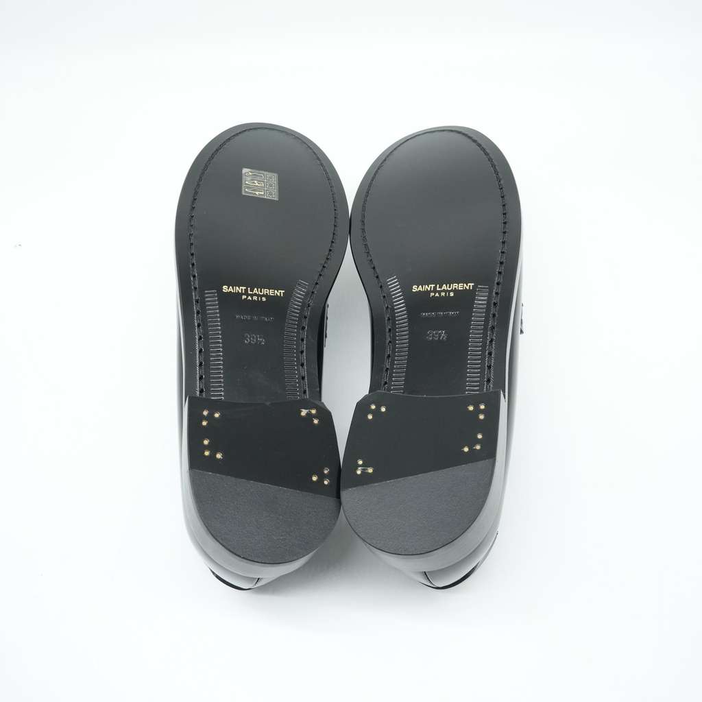 Saint Laurent Penny Loafers Black Leather Size 39.5 - Image 10