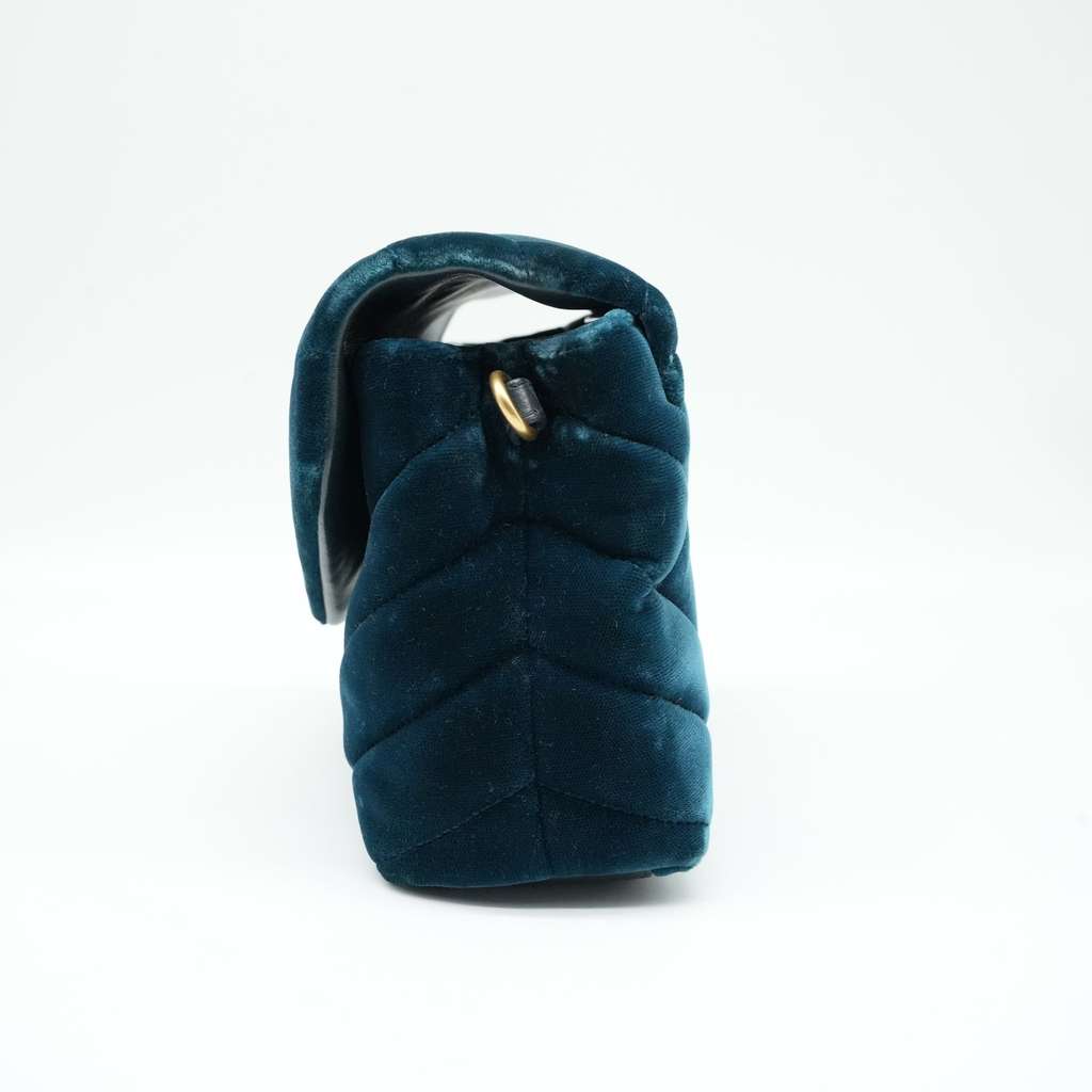 Yves Saint Laurent Women's Loulou Handbag Velvet Green - Back view