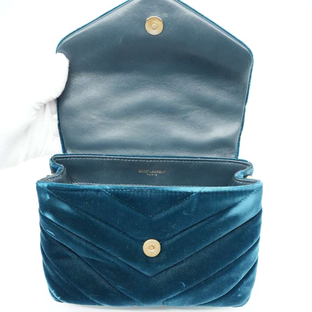 Yves Saint Laurent Women's Loulou Handbag Velvet Green - Image 10