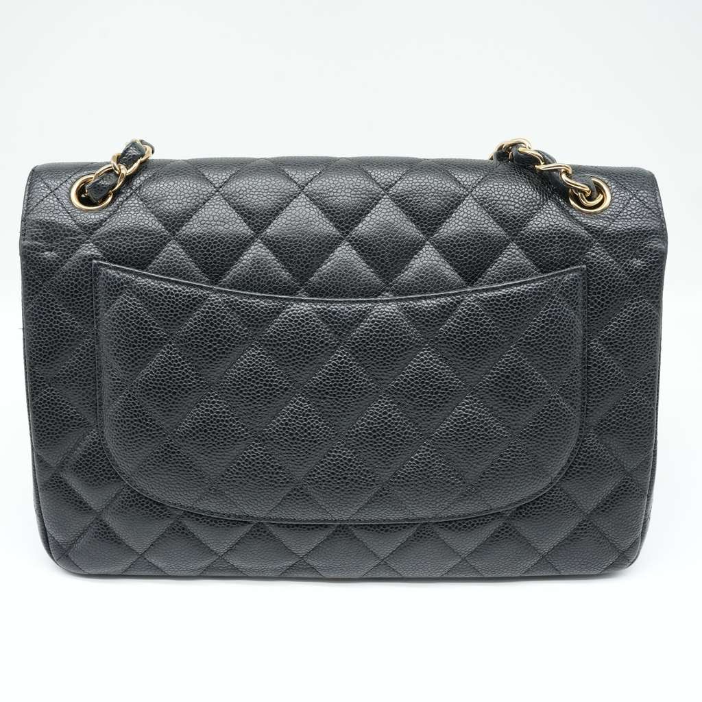 Chanel 30 Double Flap Caviiar Gold HW Black Bag - Image 6