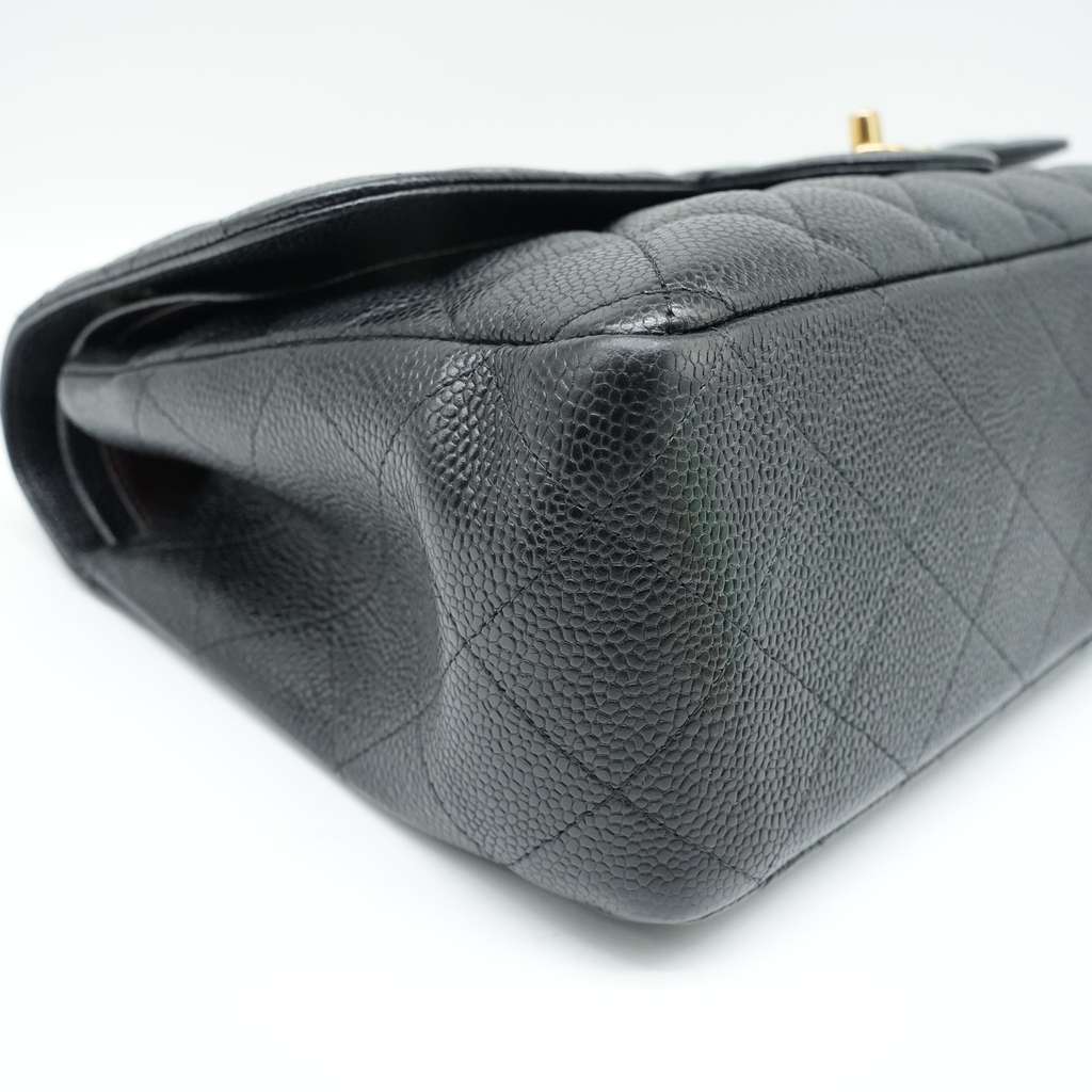 Chanel 30 Double Flap Caviiar Gold HW Black Bag - Detail 1