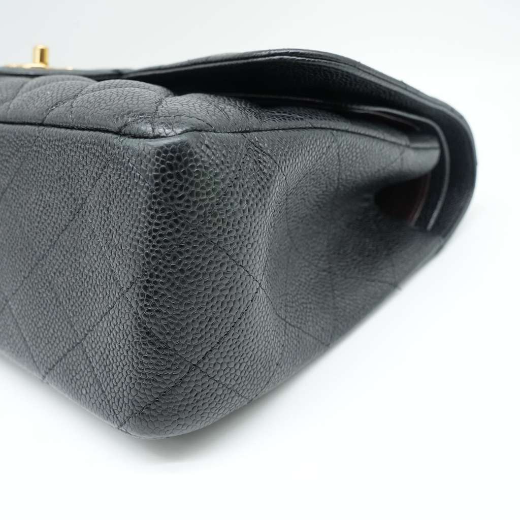 Chanel 30 Double Flap Caviiar Gold HW Black Bag - Detail 2