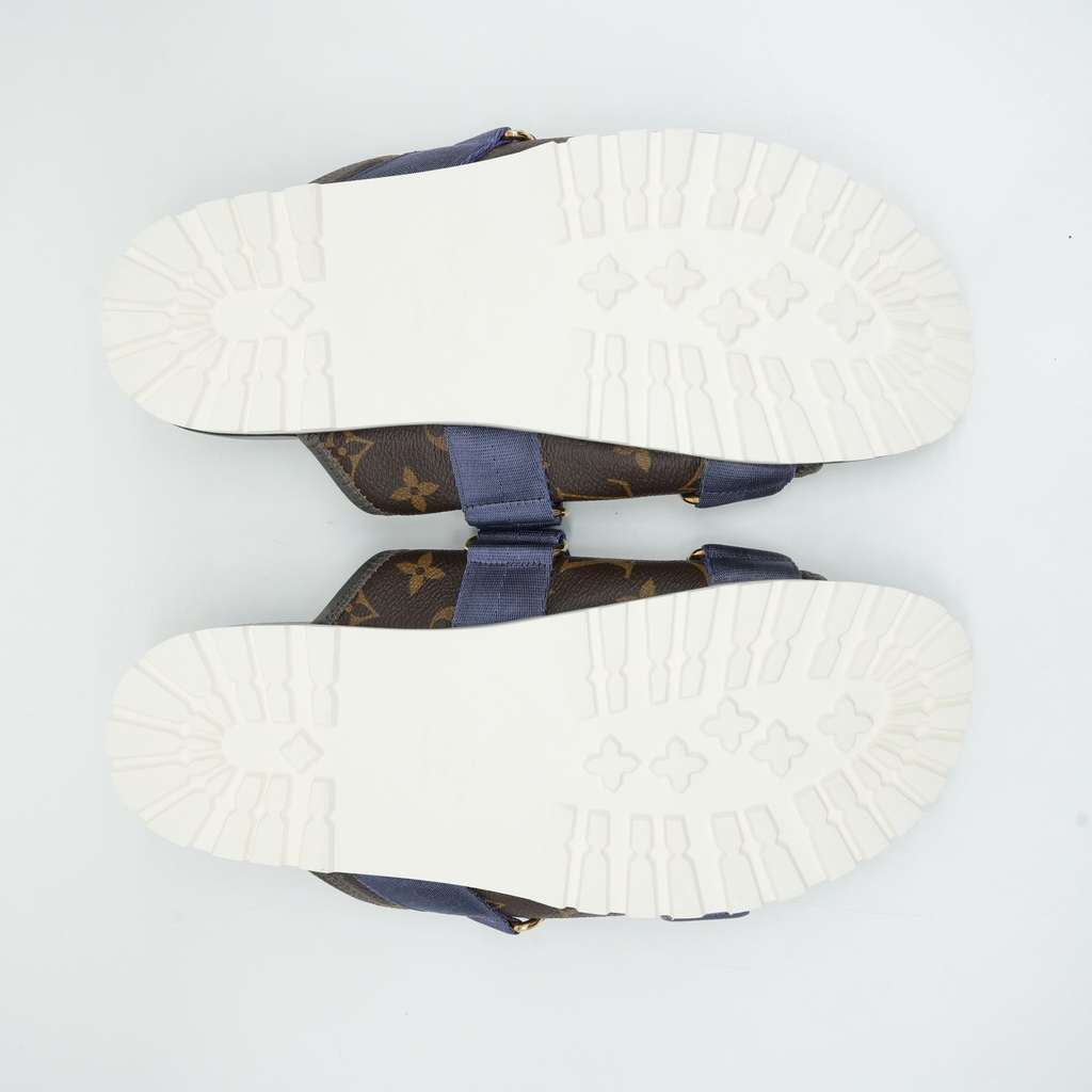 Louis Vuitton Brown Monogram Canvas and Leather Honolulu Slide Sandals Size 9.5 - Image 10