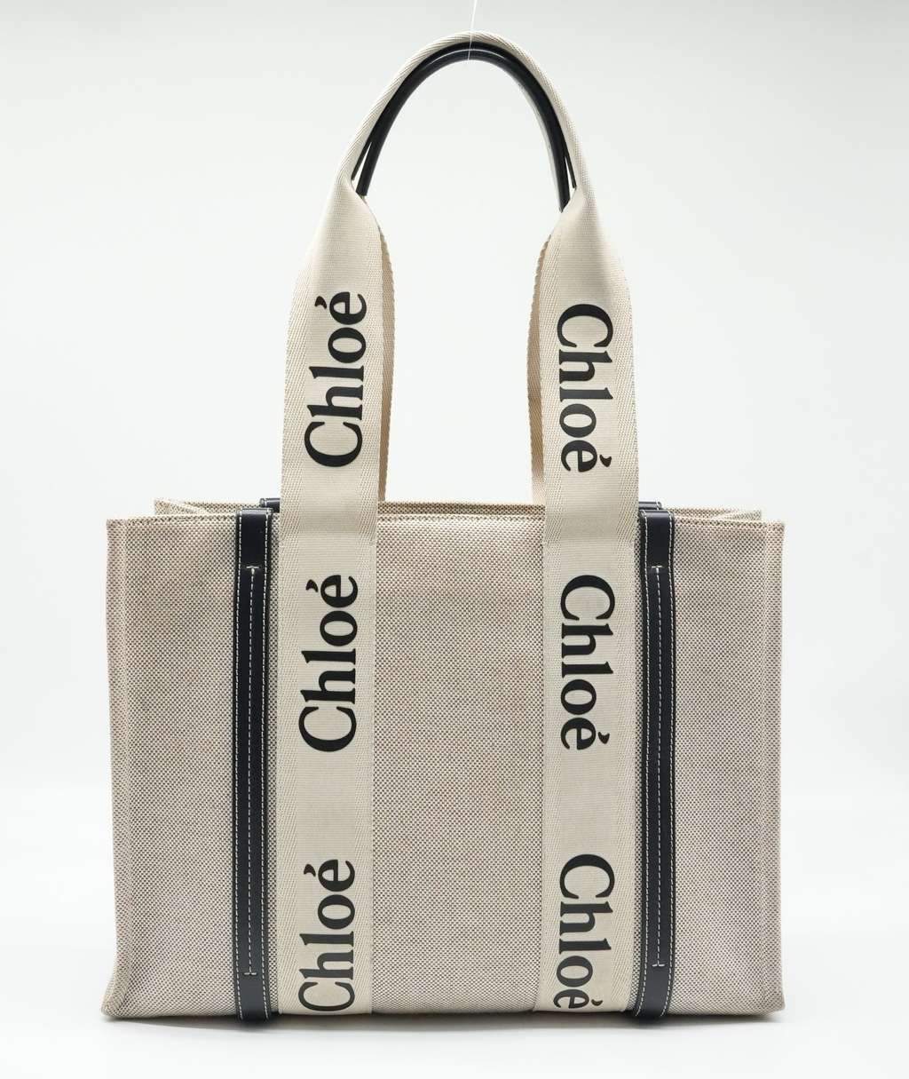 Chloé Medium Woody Tote Canvas  Bag - Image 6