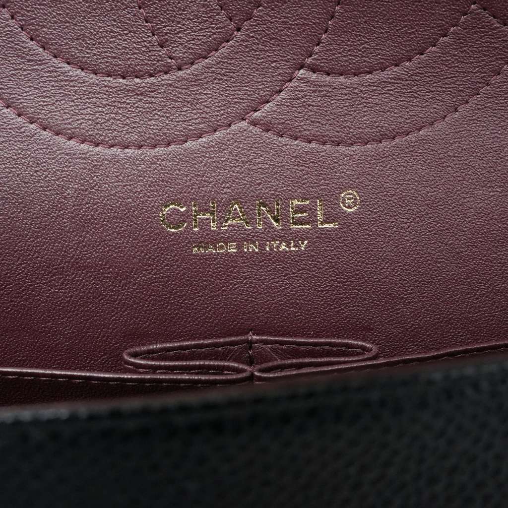 Chanel Black Jumbo Classic Double Flap Bag Quilted Caviar Leather - Image 15