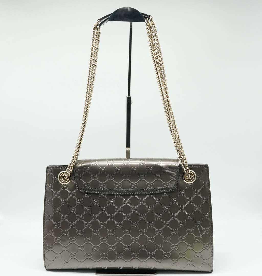 Gucci Guccissima Patent Leather Medium Emily Chain Shoulder Bag Brown - Image 6