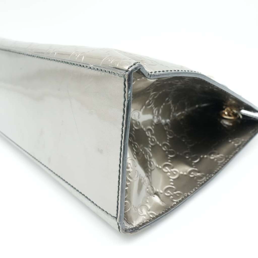 Gucci Guccissima Patent Leather Medium Emily Chain Shoulder Bag Brown - Image 11