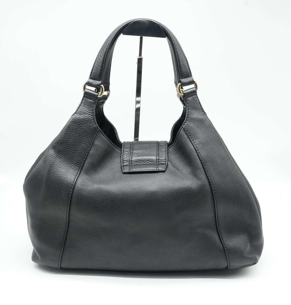 Gucci Black Pebbled Calfskin Leather Greenwich Medium Shoulder Bag - Image 6