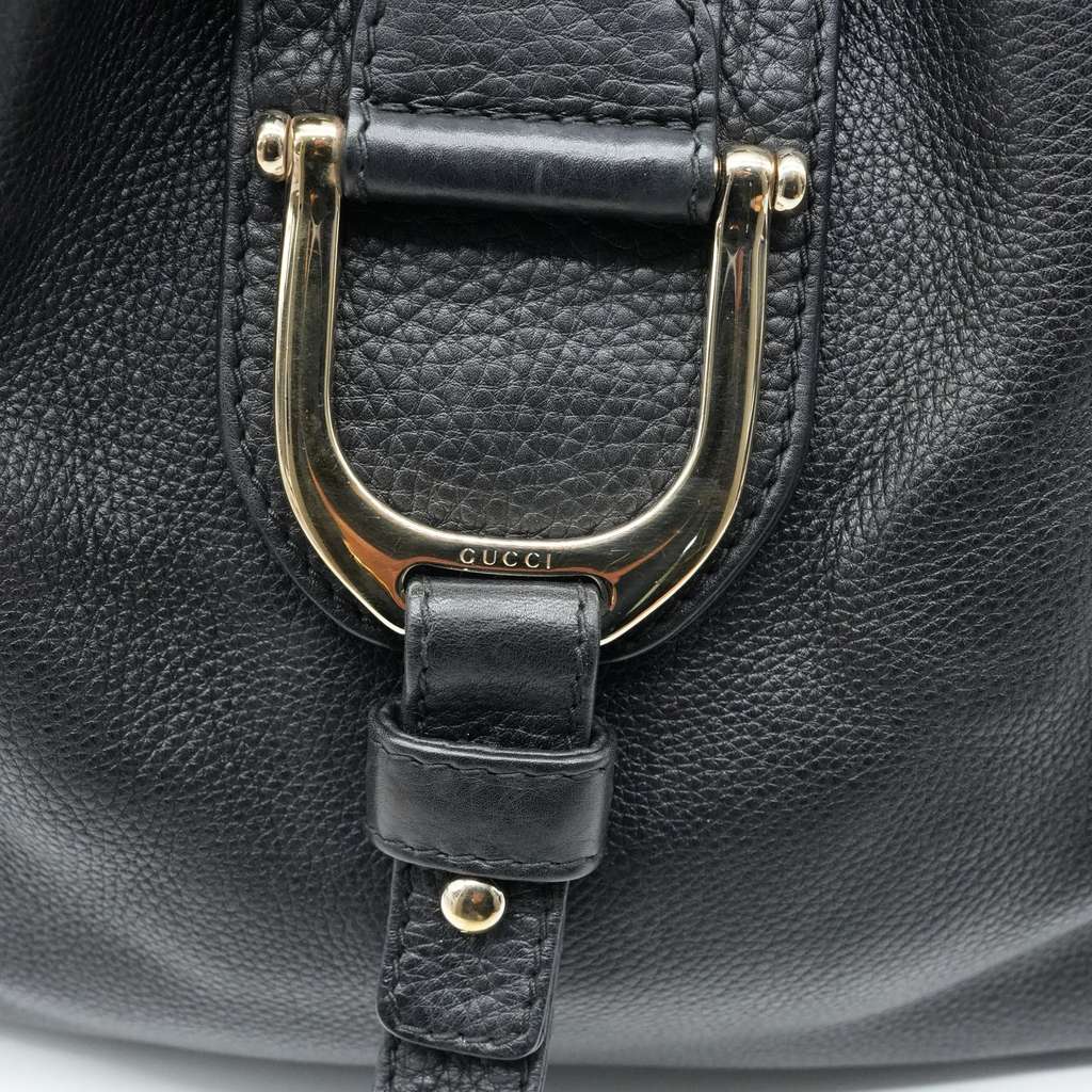 Gucci Black Pebbled Calfskin Leather Greenwich Medium Shoulder Bag - Image 10