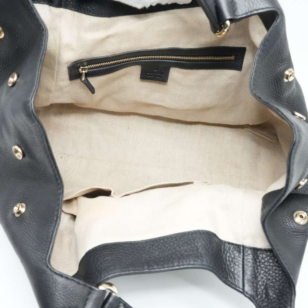 Gucci Black Pebbled Calfskin Leather Greenwich Medium Shoulder Bag - Image 11