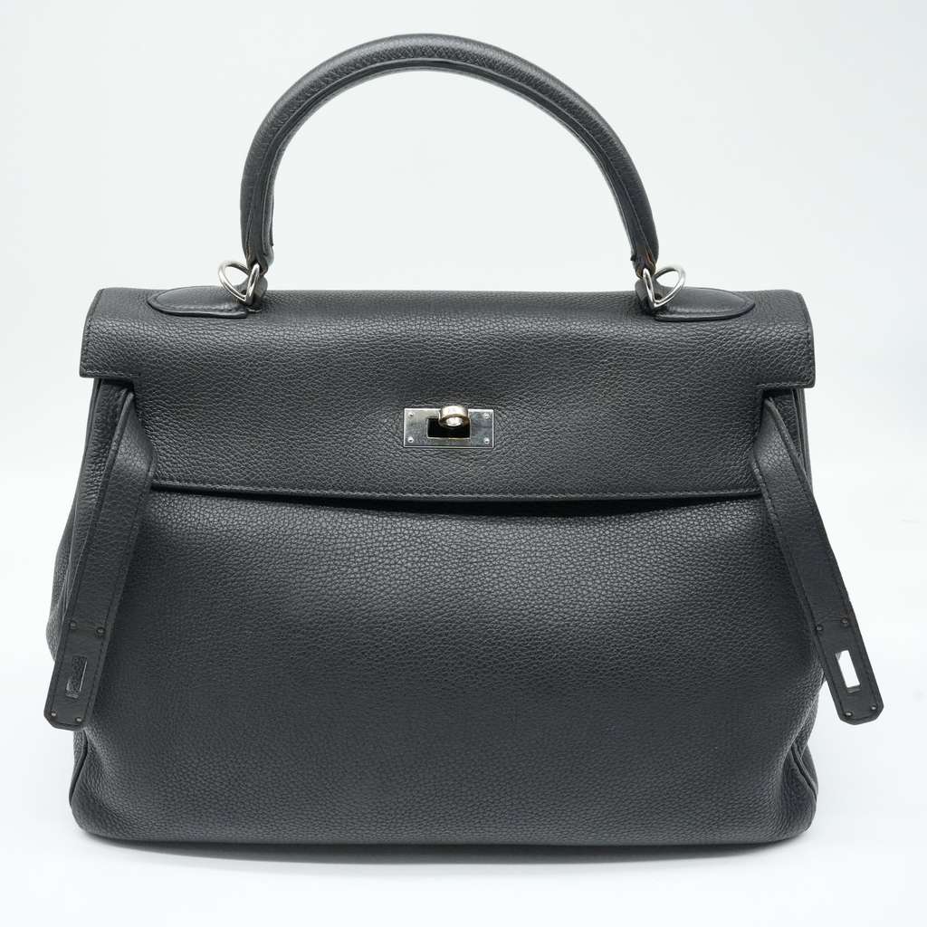 Hermès Kelly 32 Retourne Togo Black PHW PX APY423 - Image 10