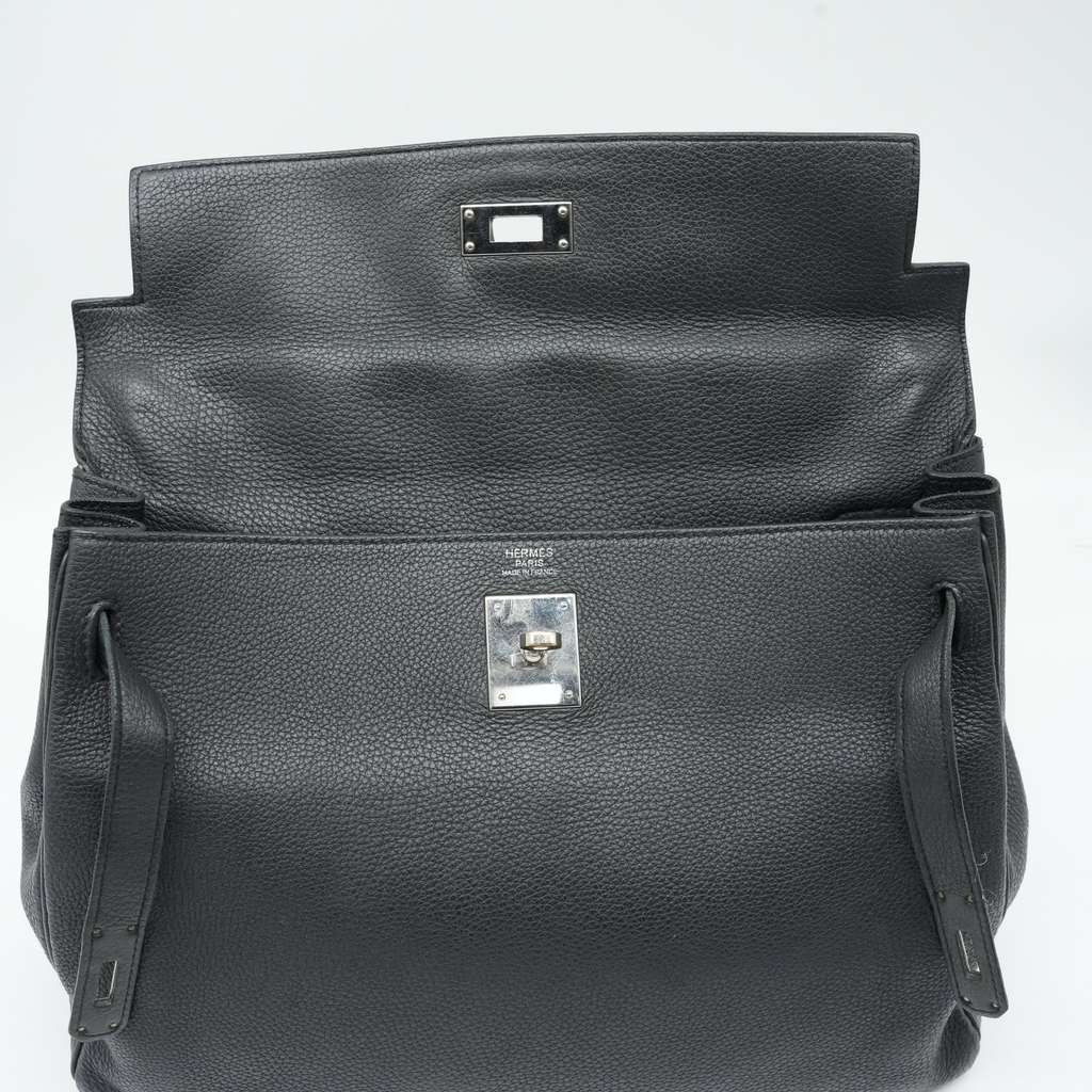 Hermès Kelly 32 Retourne Togo Black PHW PX APY423 - Image 11
