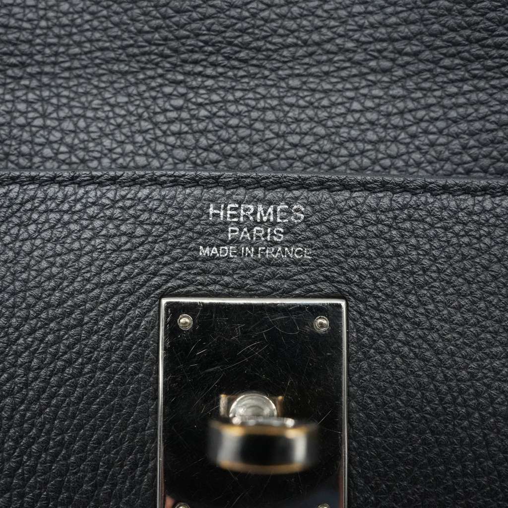 Hermès Kelly 32 Retourne Togo Black PHW PX APY423 - Image 12