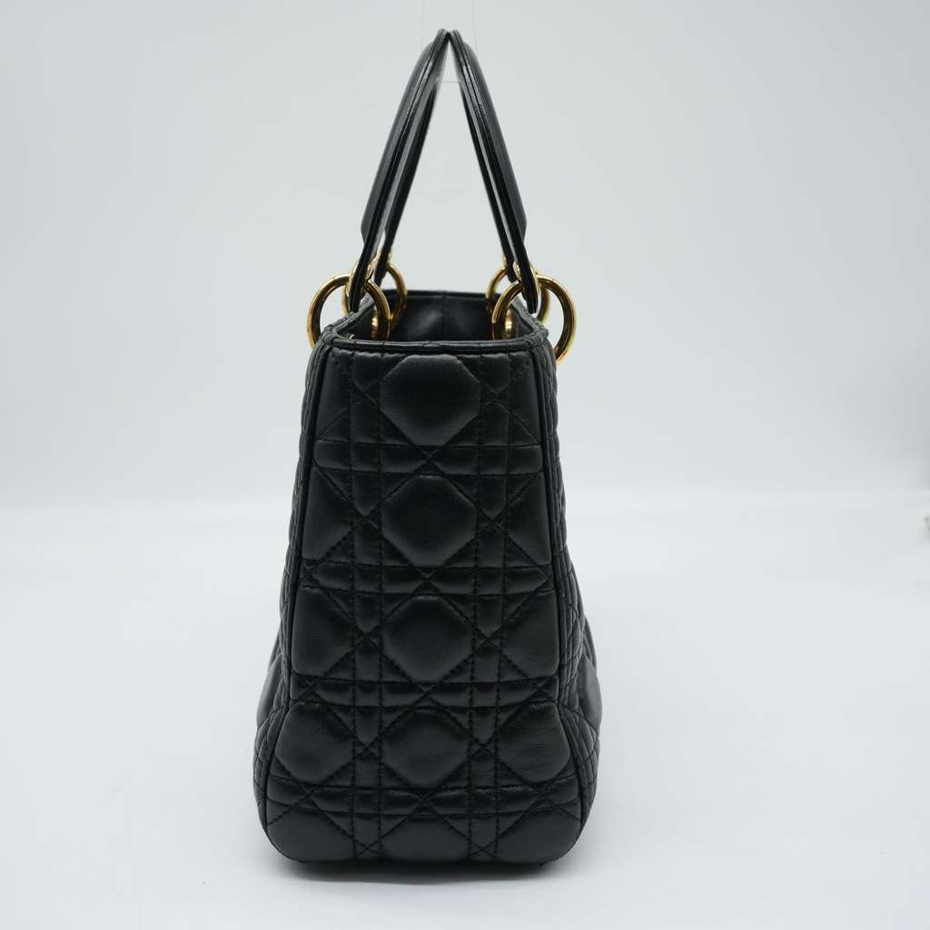 Dior Medium Lady Dior Bag Black Cannage Lambskin M0565ONGE_M900 - Back view