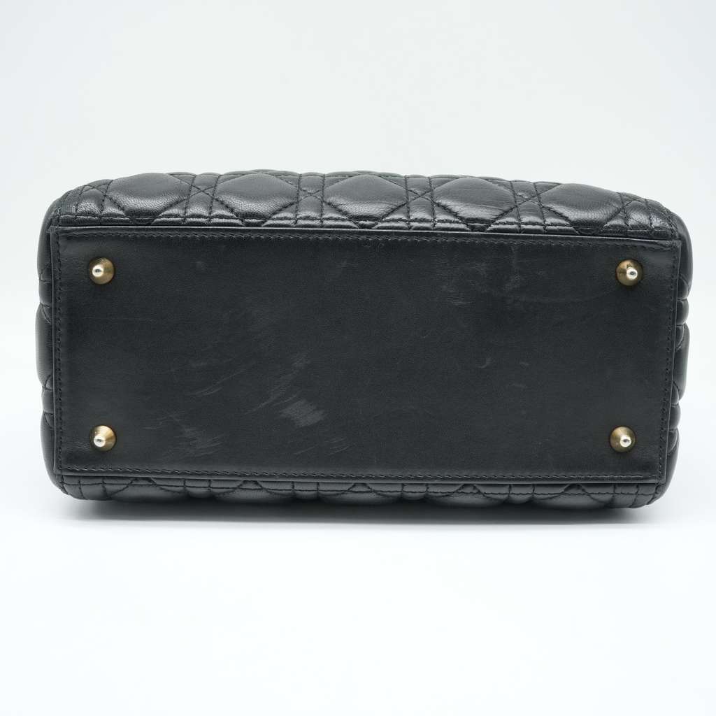 Dior Medium Lady Dior Bag Black Cannage Lambskin M0565ONGE_M900 - Side view