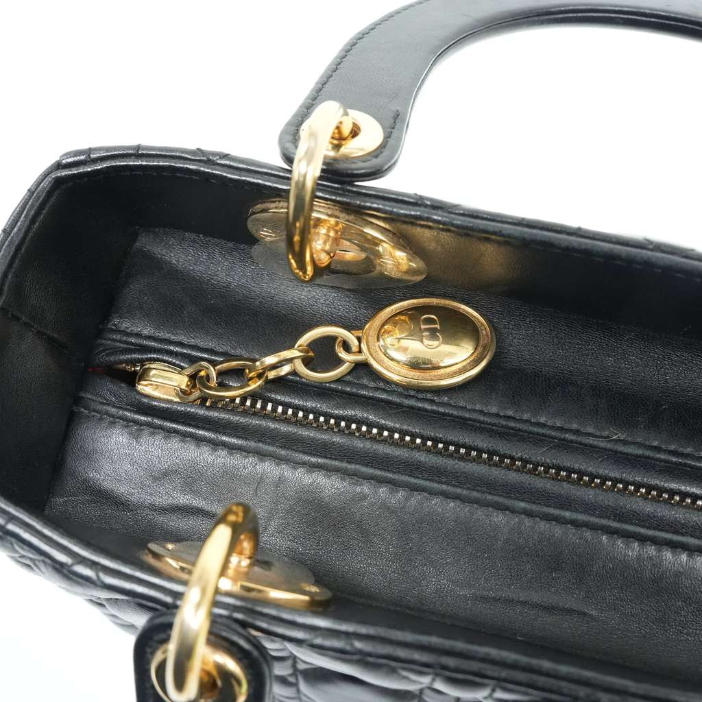 Dior Medium Lady Dior Bag Black Cannage Lambskin M0565ONGE_M900 - Image 10