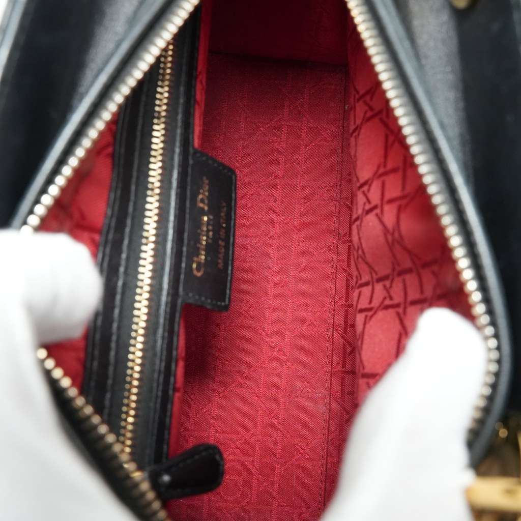 Dior Medium Lady Dior Bag Black Cannage Lambskin M0565ONGE_M900 - Image 11
