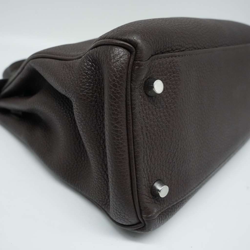 Hermès Kelly 28 Togo Leather Chocolate with PHW 2018 FS CP1730 - Detail 1