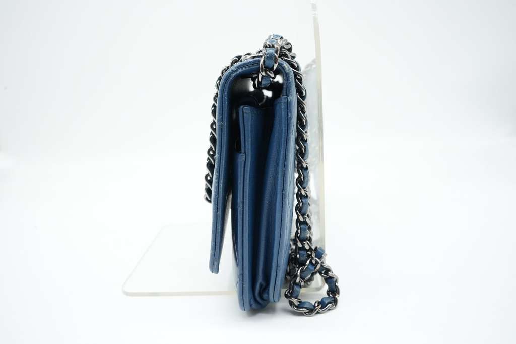 Chanel Trendy CC No Handle Small Flap Shoulder Bag Blue - Back view