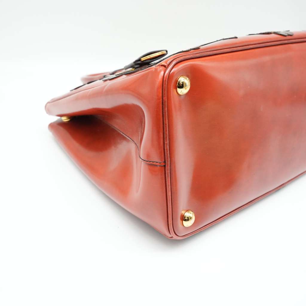 Prada Galleria Saffiano Vernic Pattent Leather Bag - Detail 1