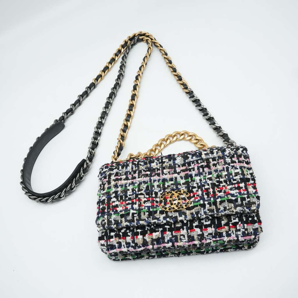 Chanel 19 Tweed Wallet on Chain - Back view