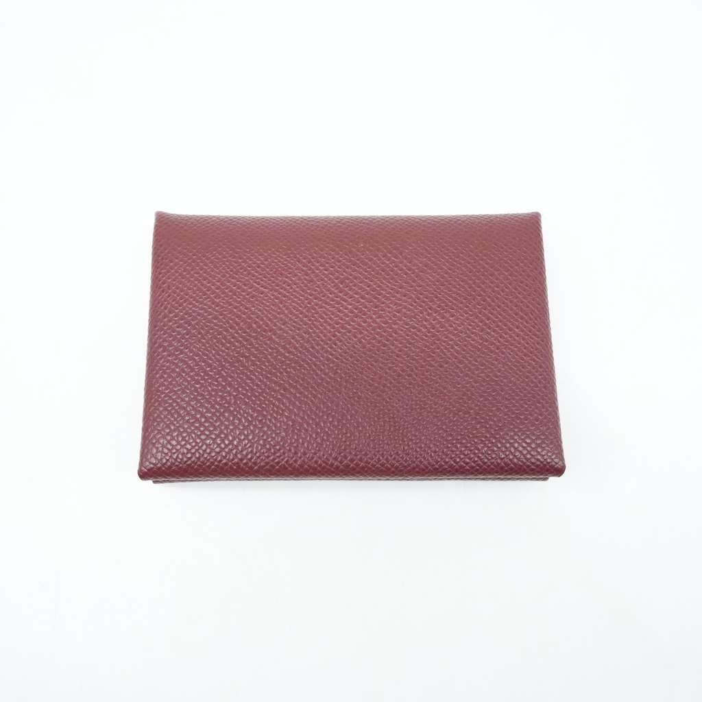 Hermès Calvi Duo Compact Card Holder Rouge H - Back view
