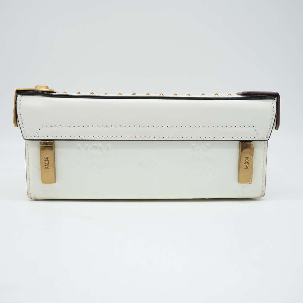 Mcm Berlin Box Bag White Visetos Canvas Multicolored corners - Detail 1