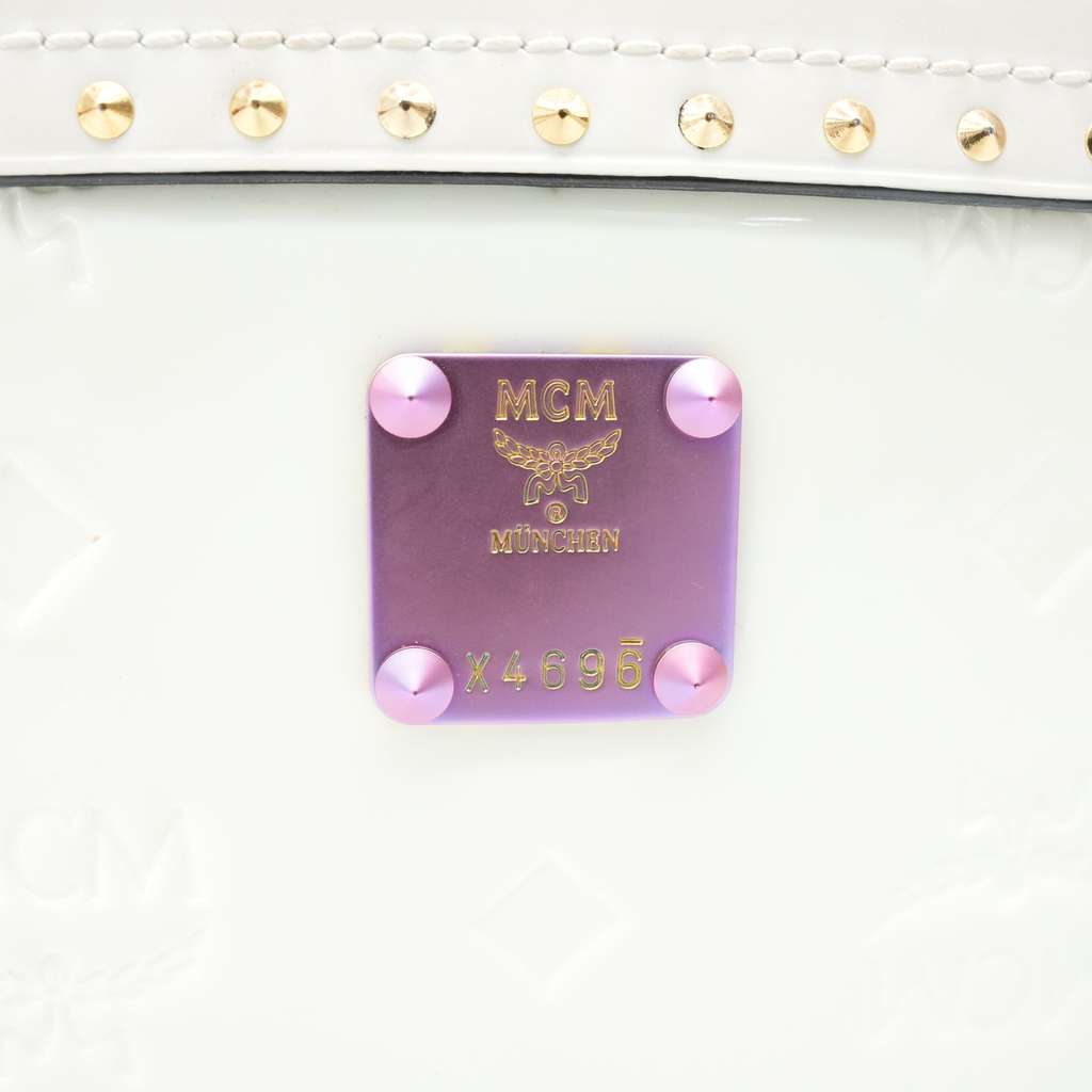 Mcm Berlin Box Bag White Visetos Canvas Multicolored corners - Image 11