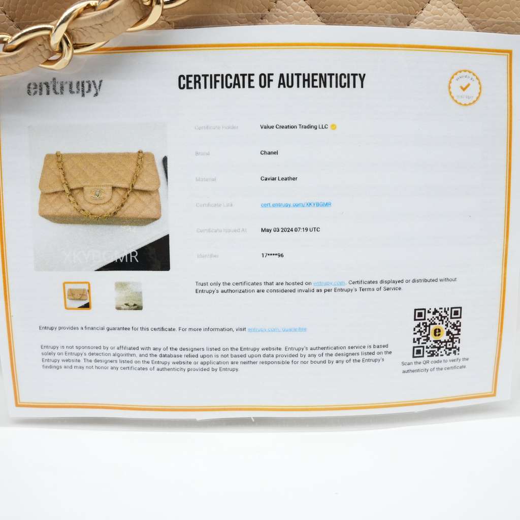 Chanel Classic Jumbo Caviar Leather Beige Gold Hardware - Image 18