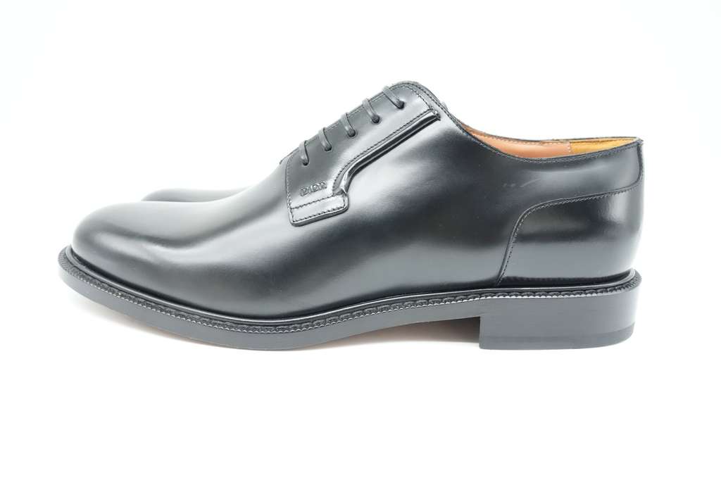 Dior Lace Up Derby Shoes Black Leather Size 44 - Detail 1