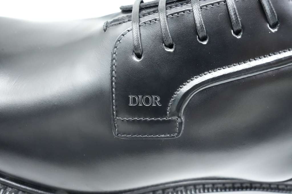Dior Lace Up Derby Shoes Black Leather Size 44 - Detail 2