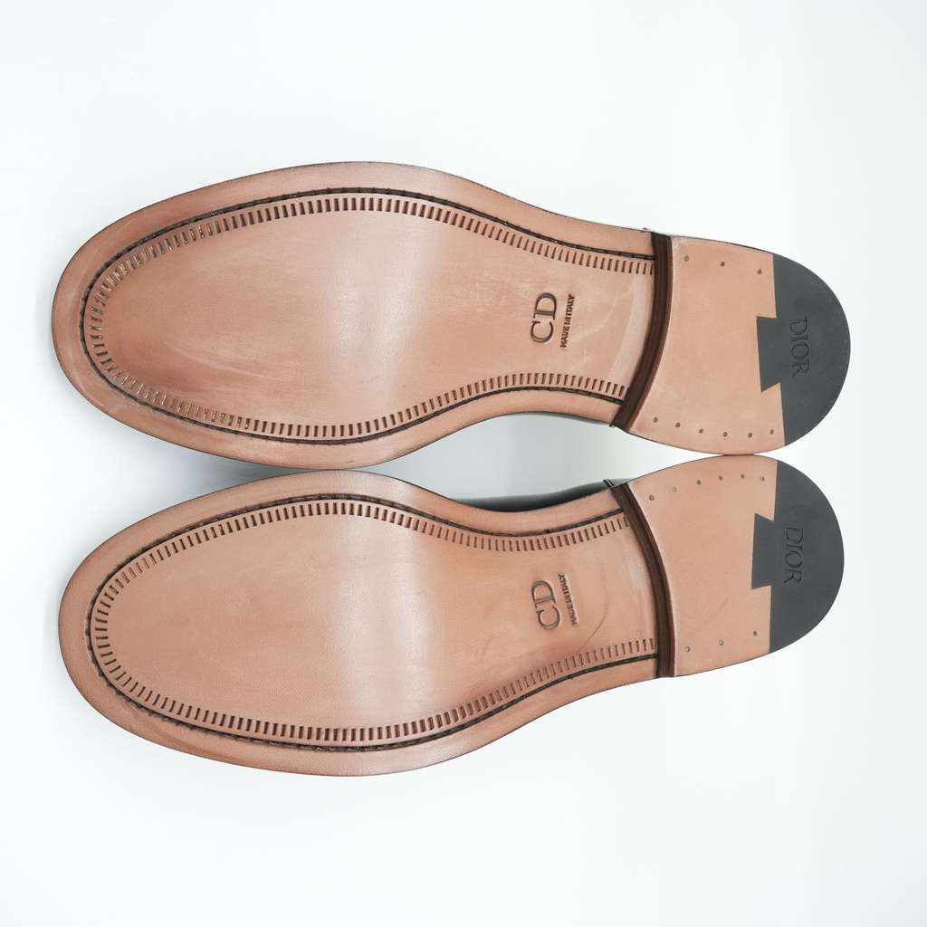 Dior Lace Up Derby Shoes Black Leather Size 44 - Image 10