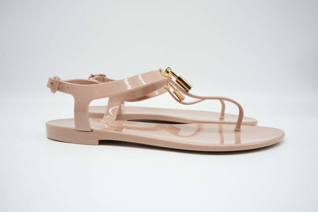 Louis Vuitton Bikini Thong Flats Beige Rubber Size 37 - 4