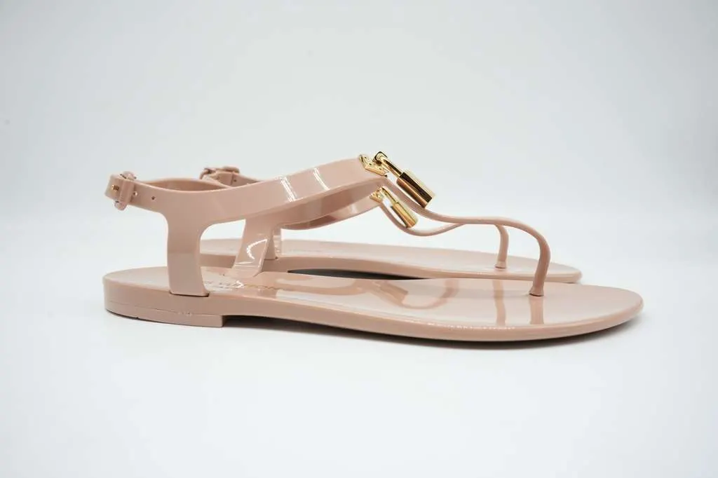 Louis Vuitton Bikini Thong Flats Beige Rubber Size 37 Beige Rubber Good - Model View