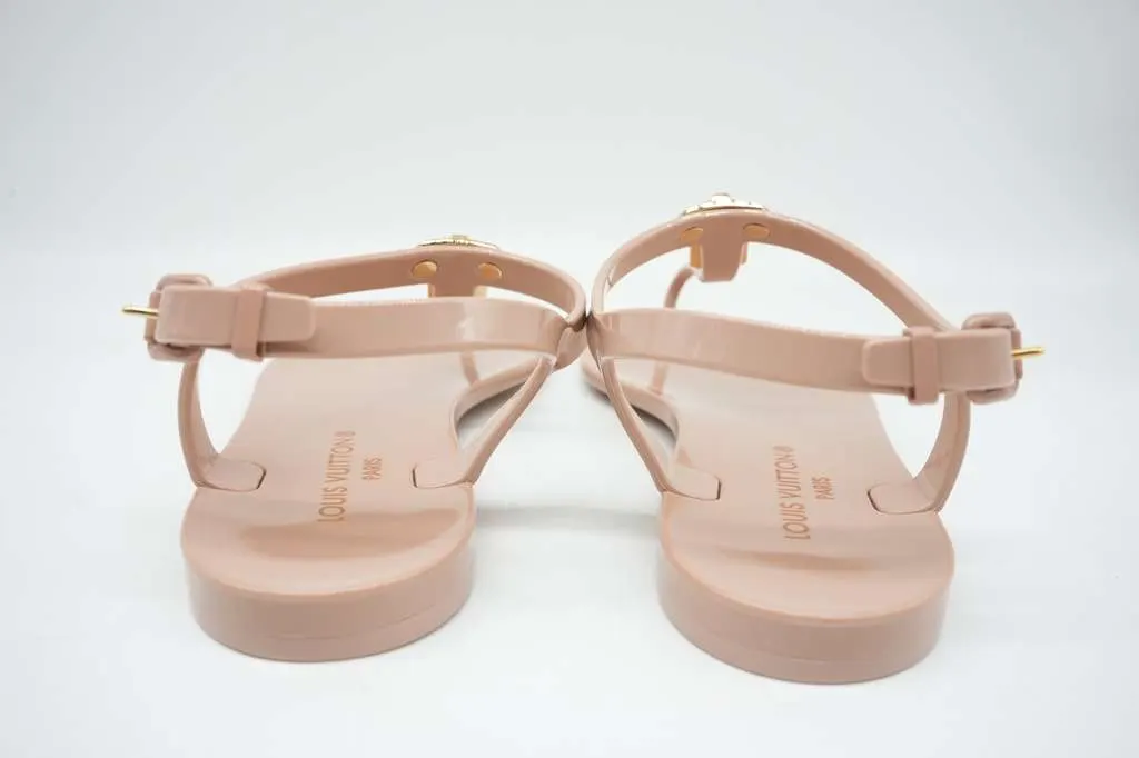 Louis Vuitton Bikini Thong Flats Beige Rubber Size 37 Beige Rubber Good - Box View
