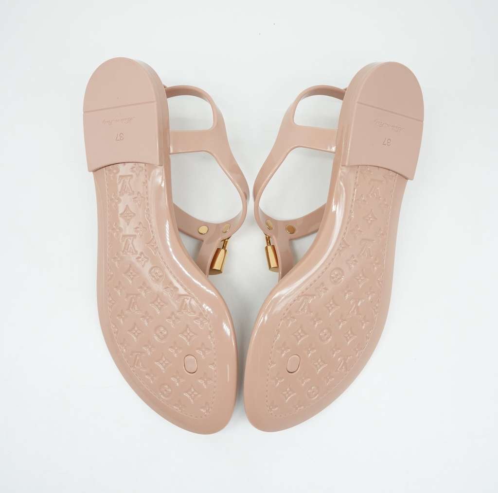 Louis Vuitton Bikini Thong Flats Beige Rubber Size 37 - Detail 1