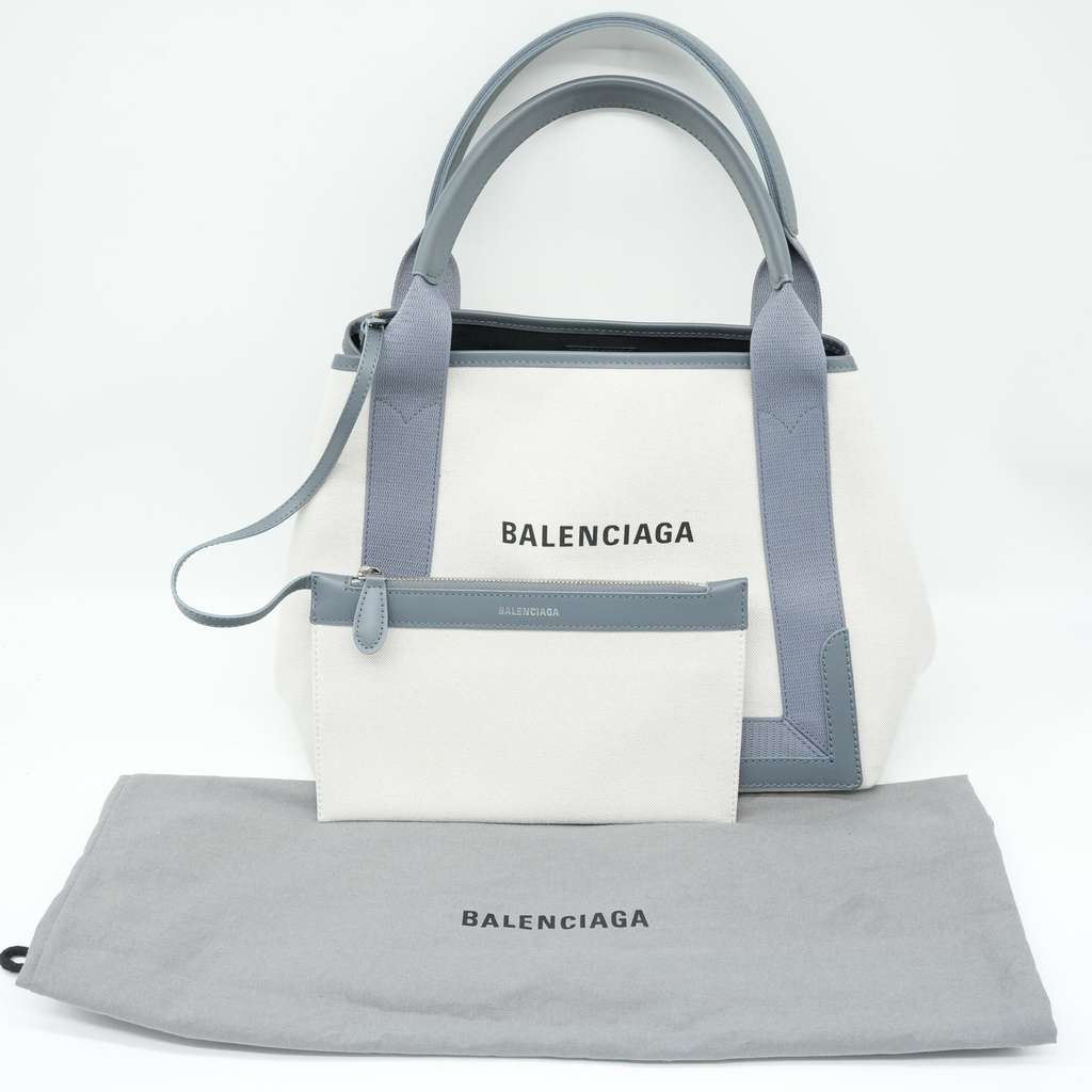 Balenciaga Navy XS Grey Cabas Bag - Image 14