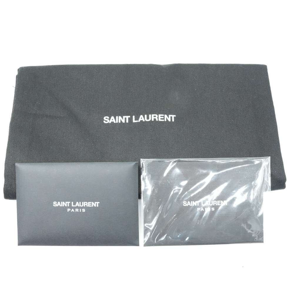 Saint Laurent Grain De Poudre Matelasse Chevron Monogram Envelope Clutch Fuxia Couture - Image 17